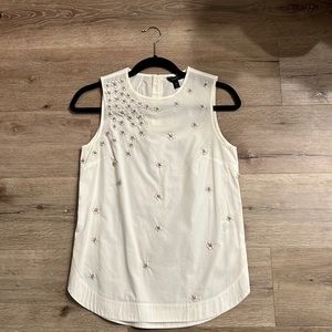 J. Crew collection 00 floral beaded blouse